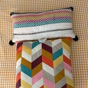 Multicolor Chevron and Patterned Pillow Set